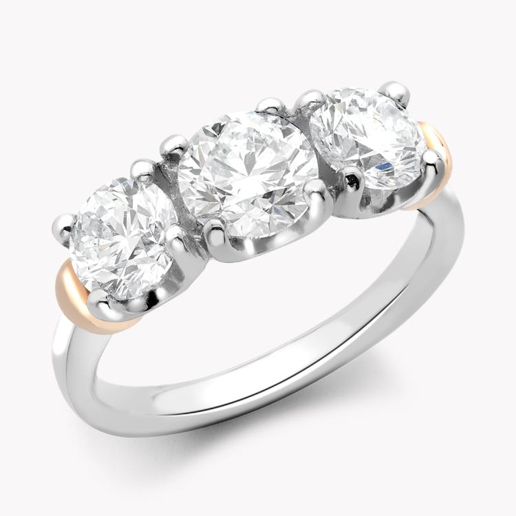 1.70CT Diamond Three-Stone Ring Rose Gold and Platinum Empire Setting Brilliant Cut, Three-Stone, Four Claw Set_1