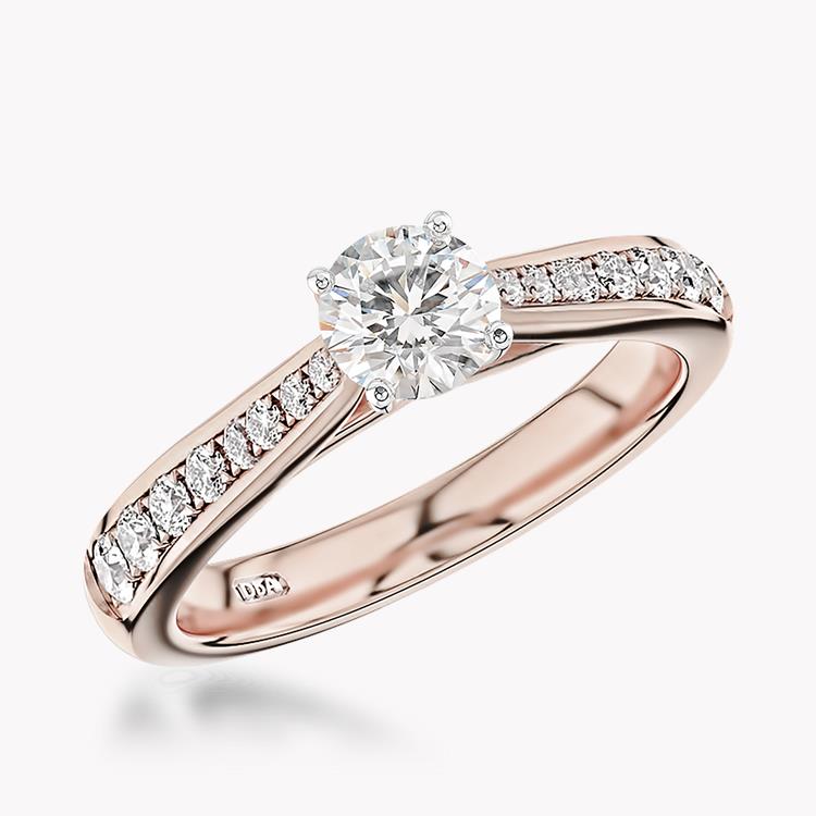 0.40CT Diamond Ring Rose Gold and Platinum Duchess Setting Brilliant Cut, Solitaire, Brilliant Shoulders_1