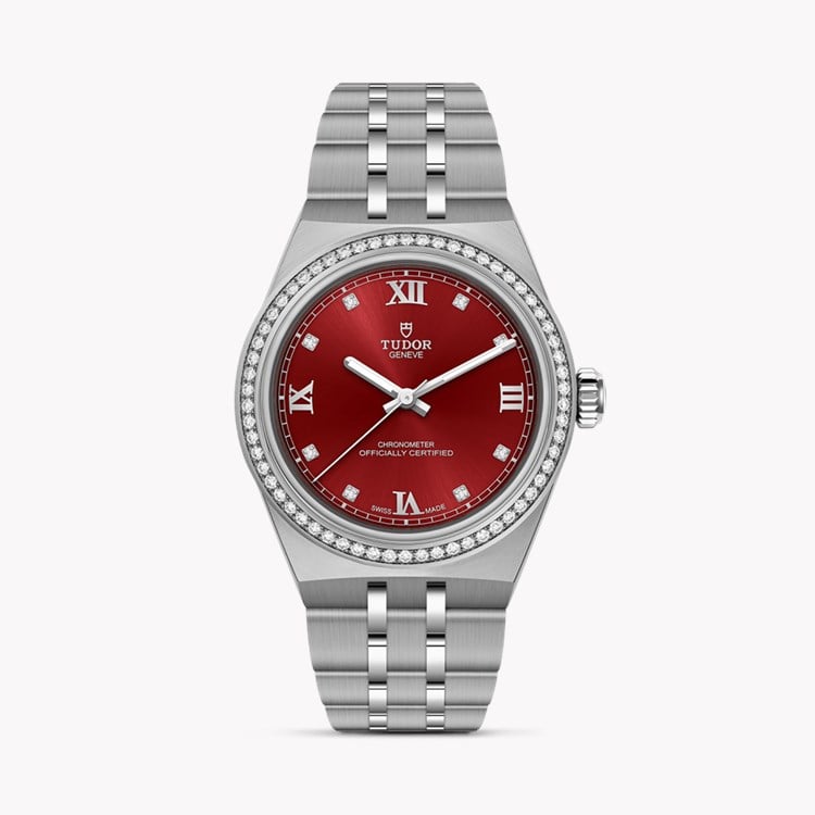 Tudor Royal 30mm, Burgundy Dial, Baton/Roman Numerals_1