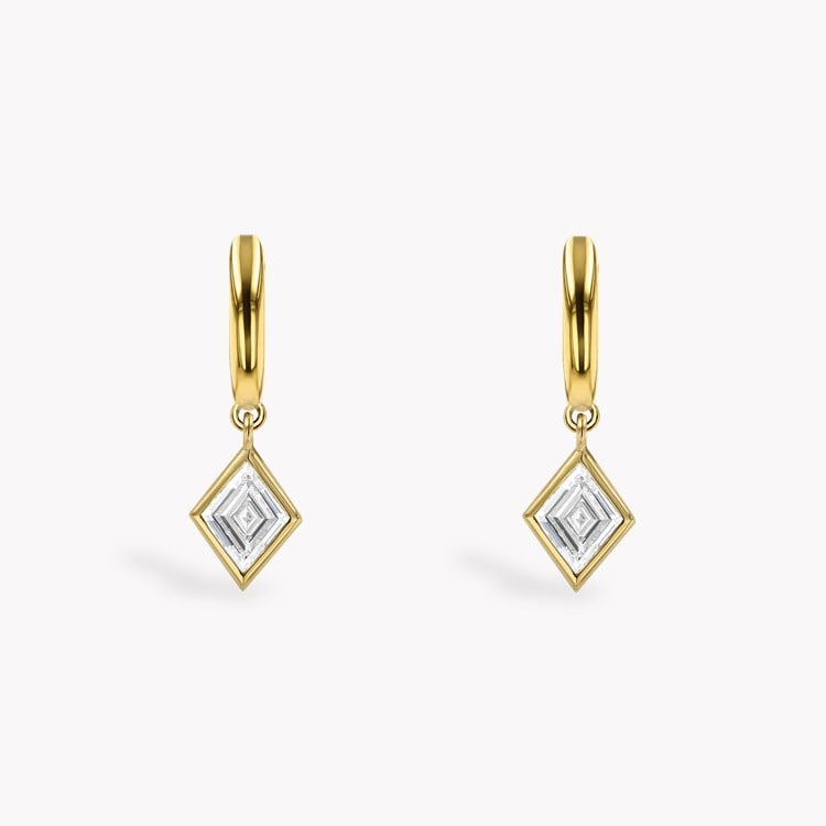 Lozenge Cut 1.085ct Diamond Drop Earrings Lozenge Cut, Rubover Set_2