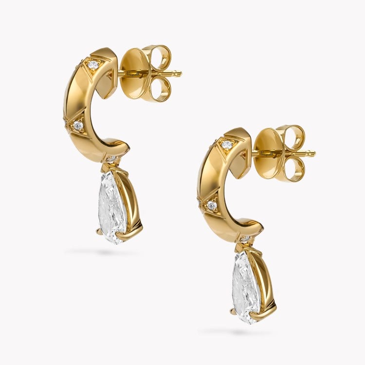 Origins Pear Shaped 1.86ct Diamond Drop Earrings Pear Shaped, Claw Set_2