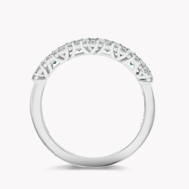 Emerald and Diamond Eternity Ring Brilliant Cut, Half Eternity, Claw Set_3