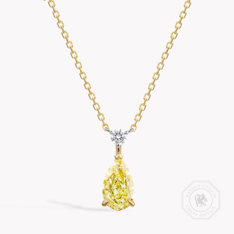 Pear Shaped 1.51ct Fancy Yellow Diamond Pendant Pear Shape, Claw Set_1