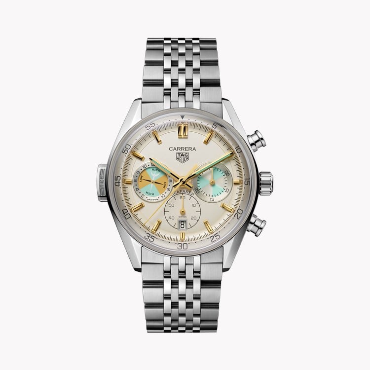 TAG Heuer Carrera Chronograph Seafarer 42mm, Beige Dial, Baton Numerals_1