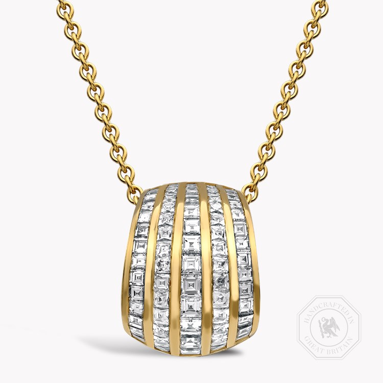 Manhattan Five Row Diamond Pendant Carre & French Cut, Channel Set_1