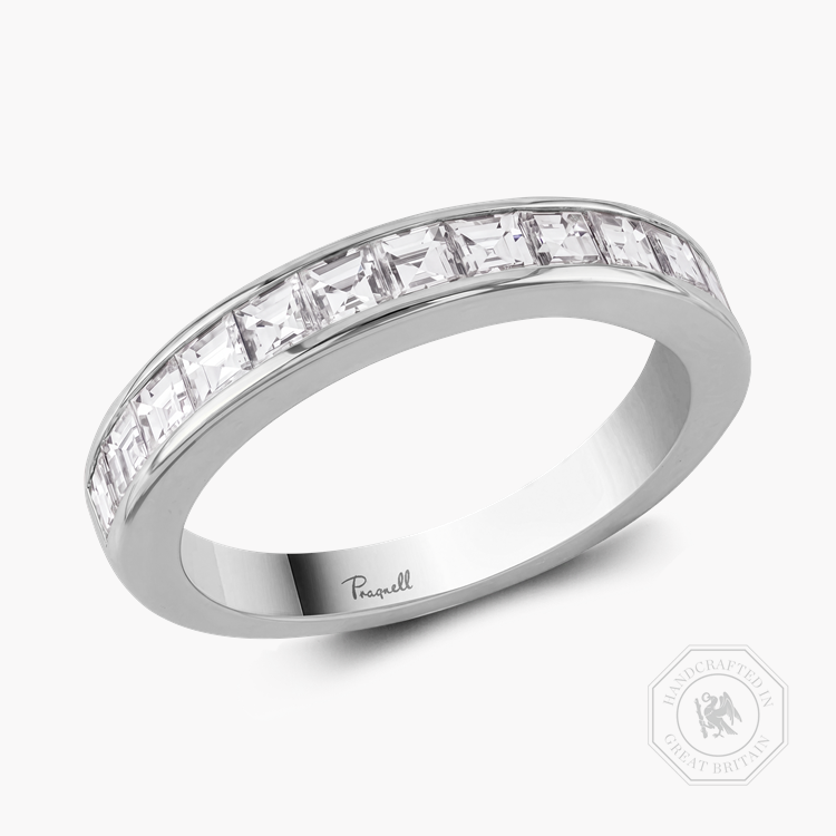 Carré Cut 1.07ct Diamond Half Eternity Ring Carré Cut, Channel Set_1
