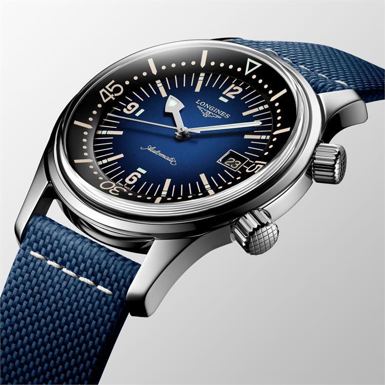 Longines Legend Diver Watch L3.774.4.90.2 42mm, Blue Dial, Arabic/Baton Markers_2