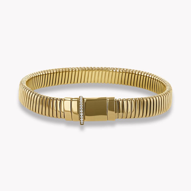 Fine Lines Flat Shape Bracelet *  0.04ct in 18ct Yellow Gold