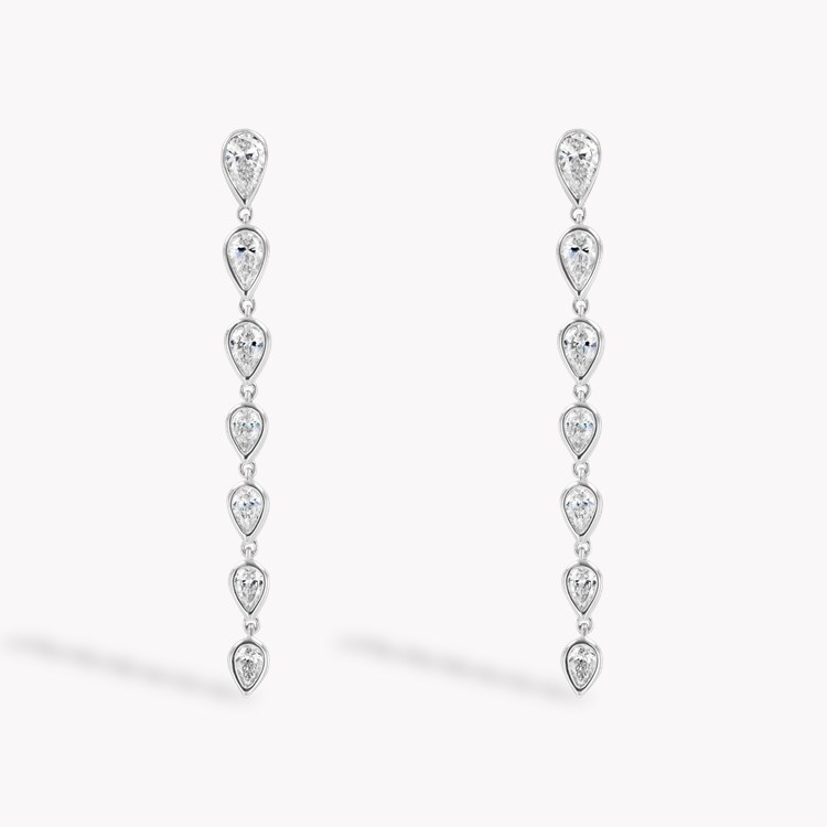 Pear Shaped 1.73ct Diamond Drop Earrings Pear Shaped, Rubover Set_1