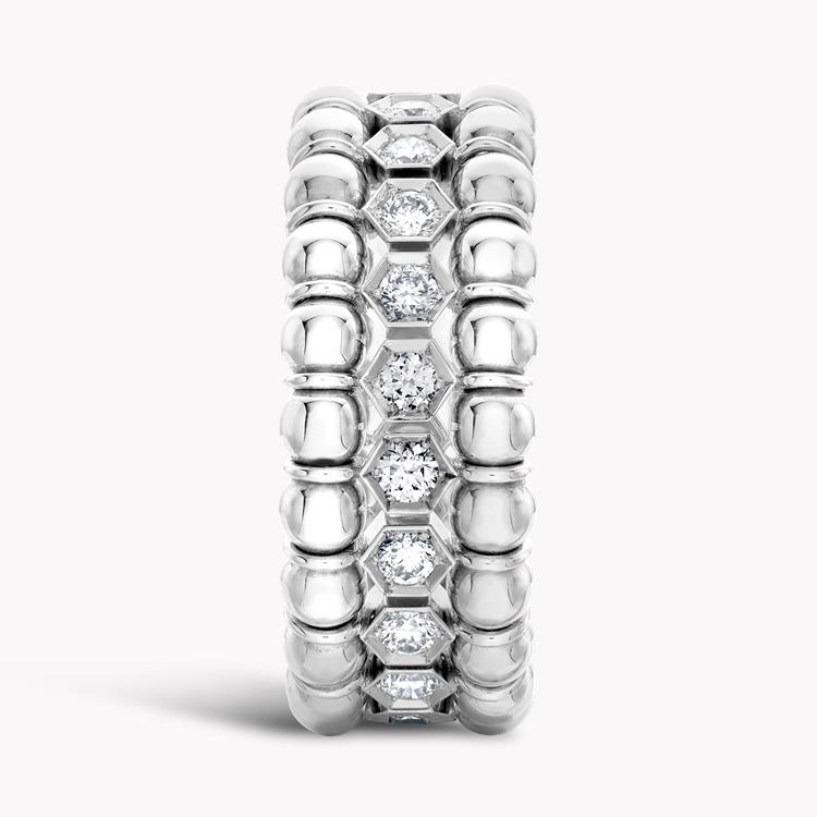 Bohemia 0.73ct Diamond Expandable Three Row Ring Brilliant Cut, Rubover Set_4