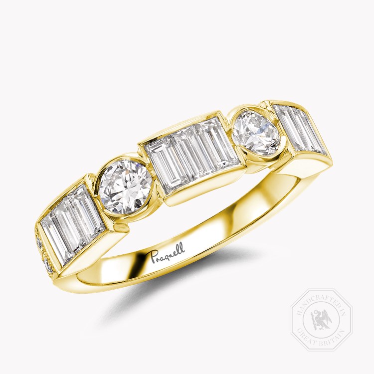 Antrobus Diamond Half Eternity Ring Brilliant & Baguette Cut, Rub Over Set_1