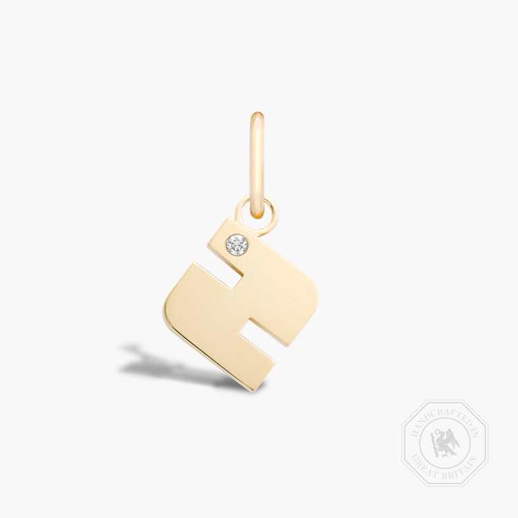 Letter Z Diamond Pendant Charm Brilliant Cut, Rubover Set_1