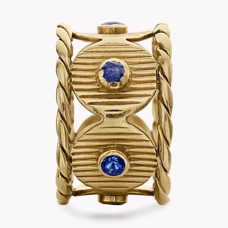 Boucheron vintage sapphire ring Brilliant Cut, Rubover Set_4