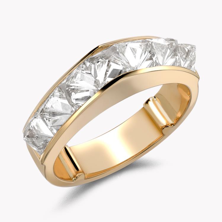 RockChic Peaked Diamond Ring 2.84CT in Yellow Gold Princess Cut, Channel Set_1