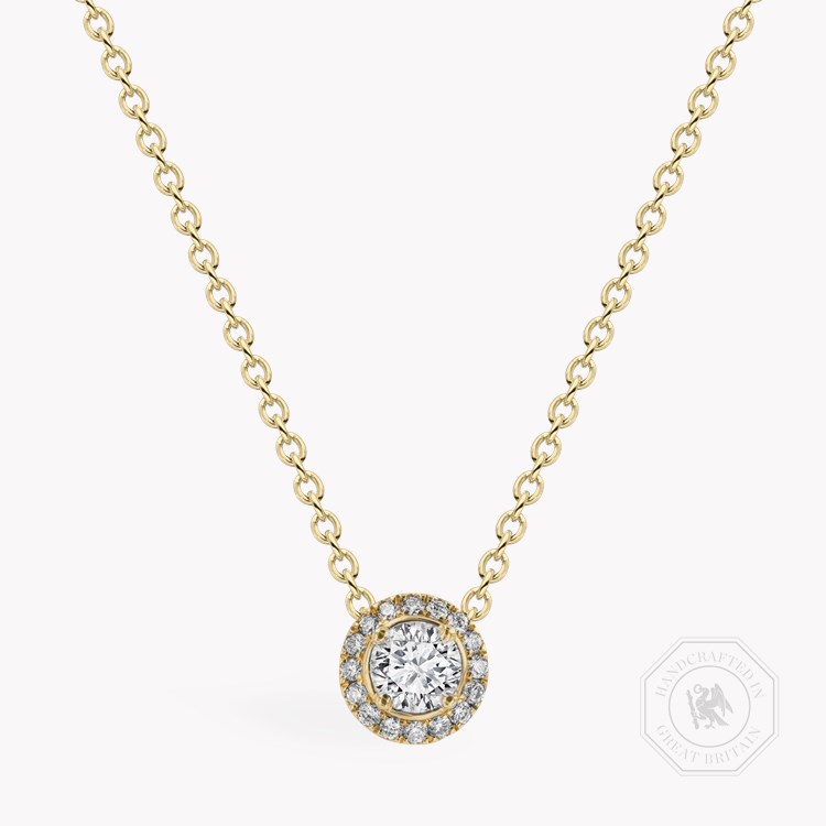 Celestial Round Brilliant Cut Diamond Halo Pendant Brilliant Cut, Four Claw Set_1