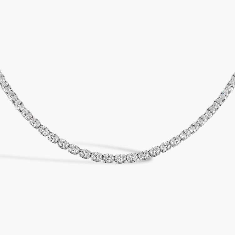 Oval Cut 17.29ct Diamond Line Necklace Oval Cut, Claw Set_2