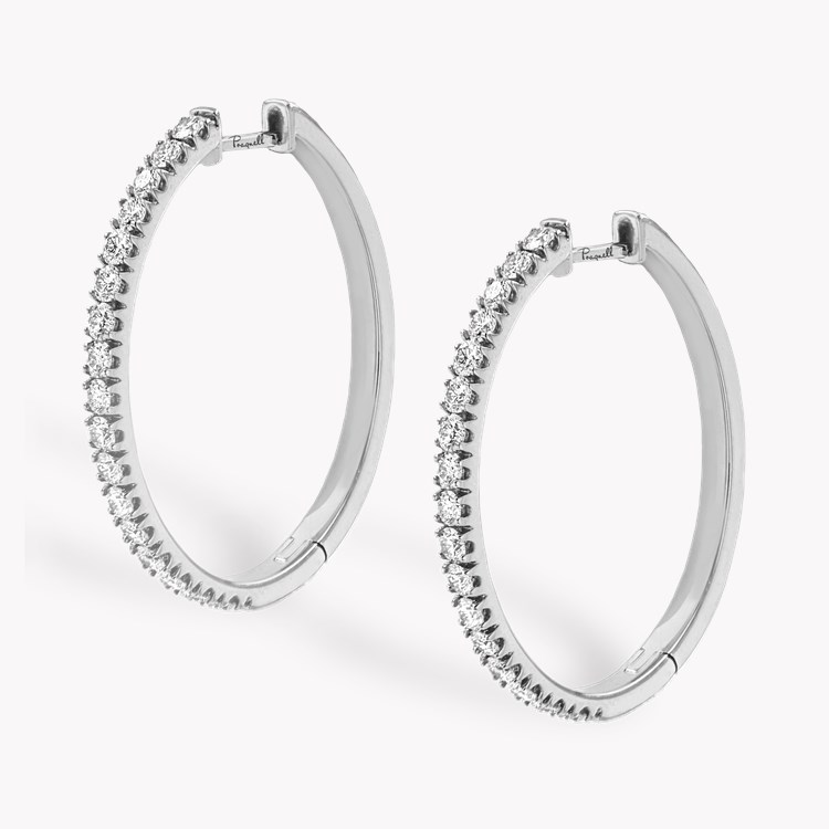 Brilliant Cut 0.96ct Diamond Half Hoop Earrings Brilliant cut, Claw set_3