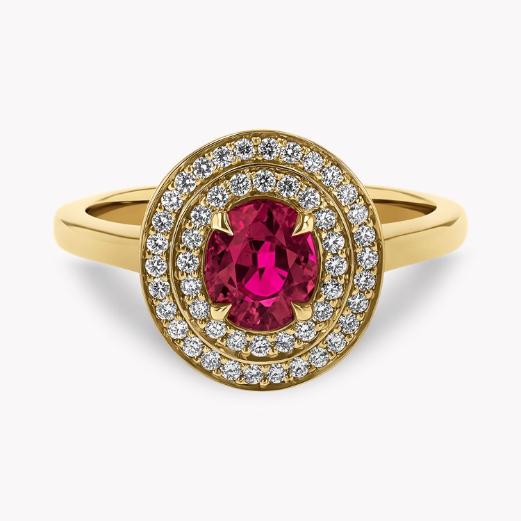 Oval Cut 1.08ct Ruby and Diamond Target Ring Oval Cut, Claw Set_2
