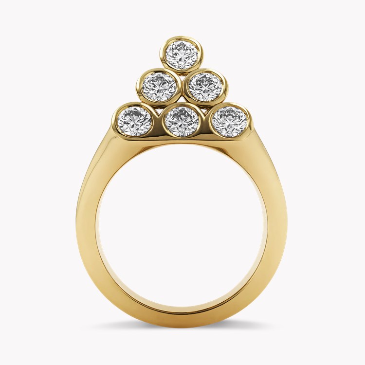 Eclipse 2.31ct Large Diamond Bold Pyramid Ring Brilliant Cut, Rubover Set_3