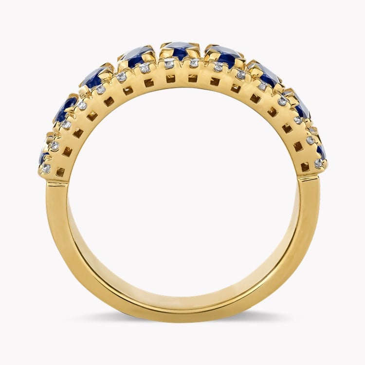 Oval Cut 1.86ct Sapphire and Diamond Half Eternity Ring Oval Cut, Claw Set_3