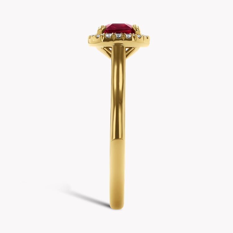 Octagon Cut 1.49ct Mozambique Ruby and Diamond Ring Octagon Cut, Claw Set_4