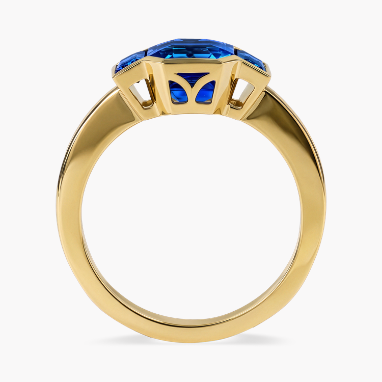 Kingdom 6.22ct Sapphire Three Stone Ring Octagonal Cut, Rubover Set_3