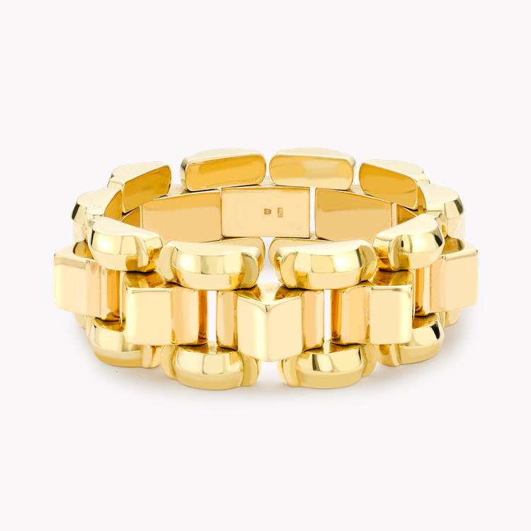 Retro Chunky Link Bracelet  in Yellow Gold _1