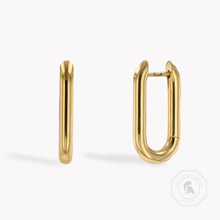 Havana Gold Oval Hoop Earrings   in 18ct Yellow Gold