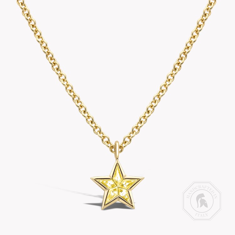 RockStar Yellow Sapphire Pendant Kite Cut, Rubover Set_1