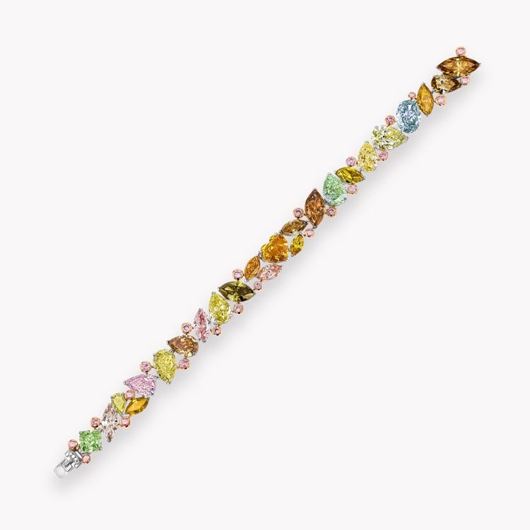 Masterpiece Fancy Coloured Diamond Bracelet Multi Cut, Claw Set_2