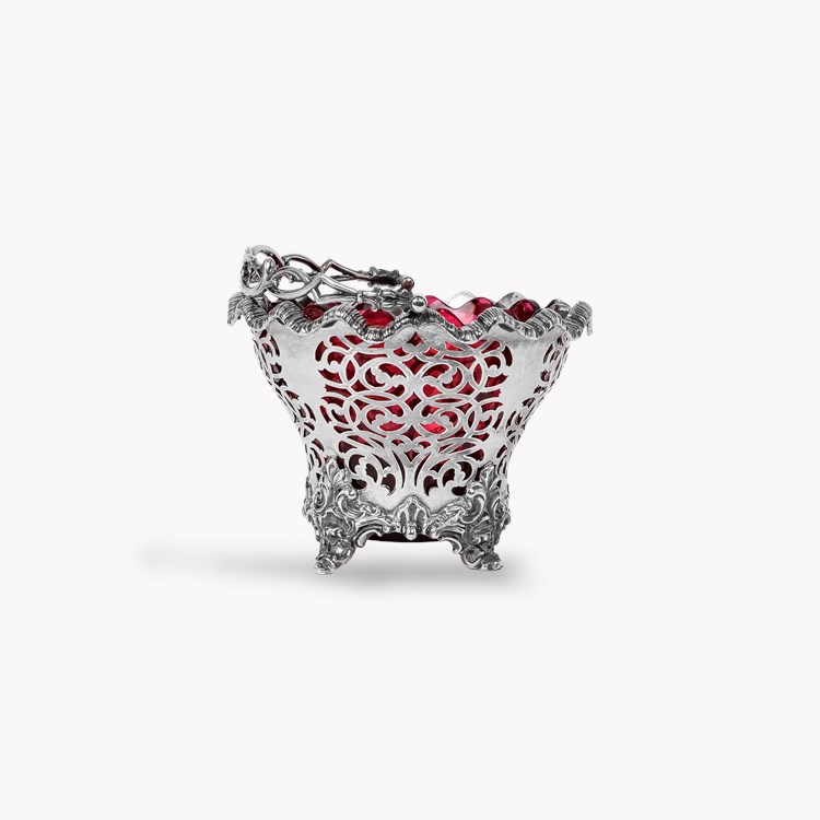 Victorian Silver Ruby Lined Bon Bon Dish Hallmarked Sheffield_2