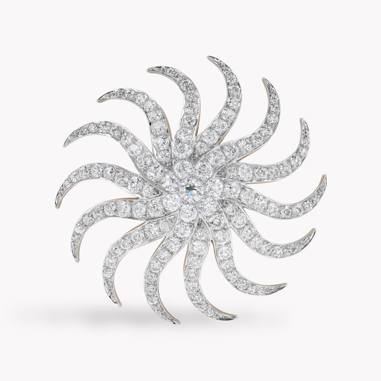 Edwardian Old European Cut Diamond Brooch