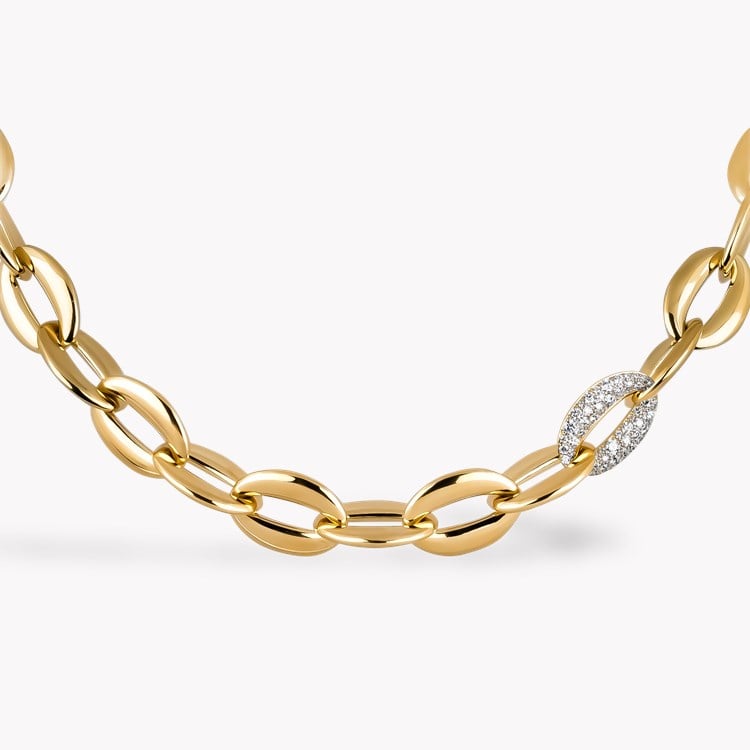 Valkyrie 1.193ct Diamond Oval Chain Link Small Necklace Brilliant Cut, Pavé & Rubover Set_2