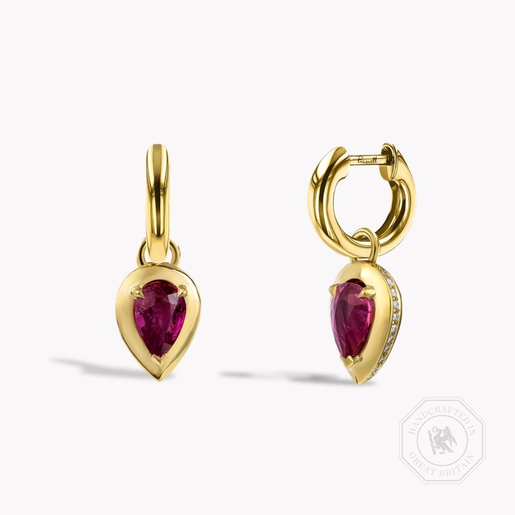 Skimming Stone 1.72ct Pink Sapphire Drop Earrings Pear Shaped, Claw Set_1