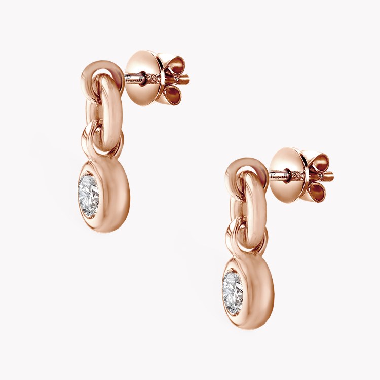 RockChain Two Stone Diamond Drop Earrings Brilliant Cut, Rubover Set_2