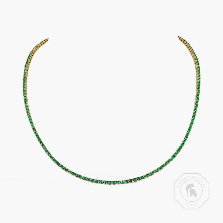 Brilliant Cut 5.20ct Emerald Line Necklace Brilliant cut, Claw set_1