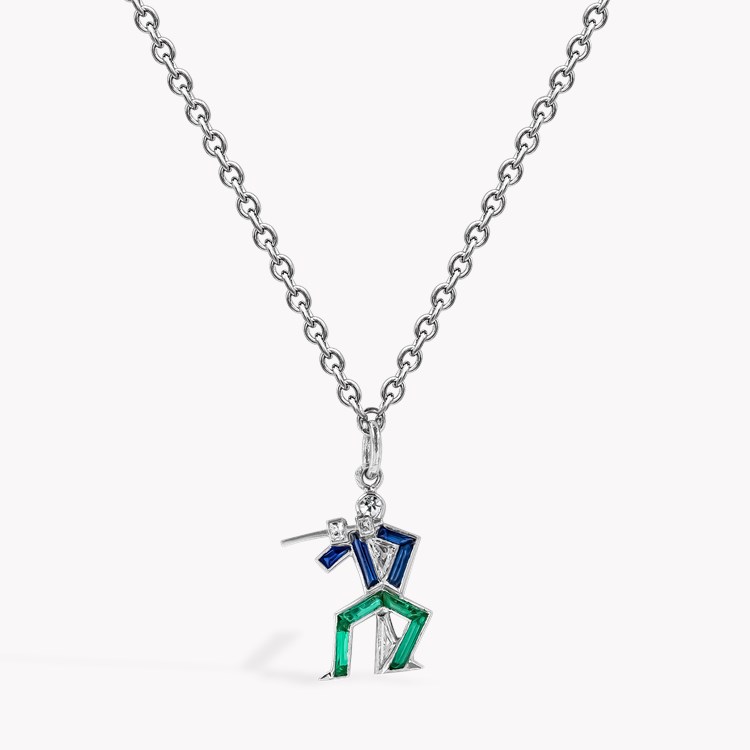 Art Deco Musician with Flute Pendant _1