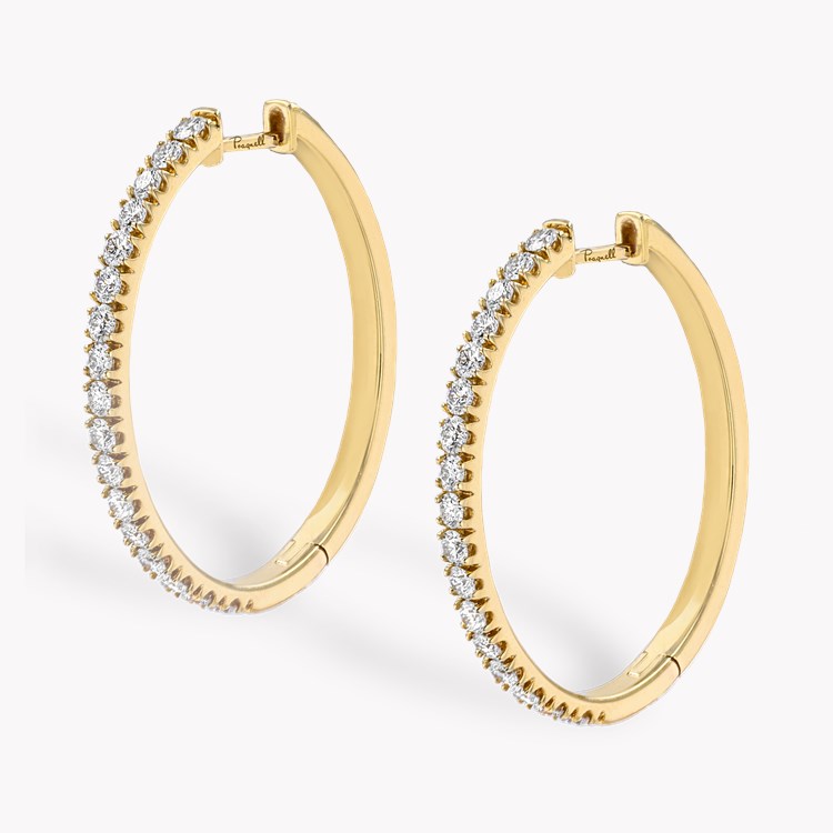 Diamond Half Hoop Earrings Brilliant cut, Claw set_3