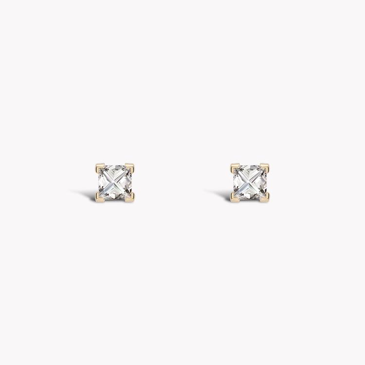 RockChic Diamond Solitaire Earrings 0.40CT in Yellow Gold Princess Cut, Claw Set_1