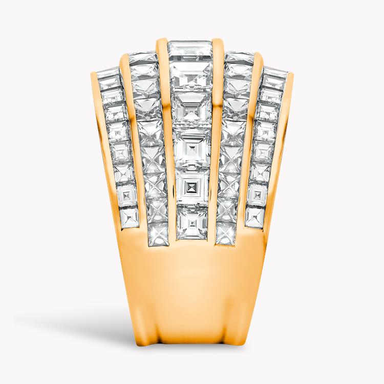 Manhattan Diamond Five Row Classic Ring Carré & French Cut, Channel Set_4