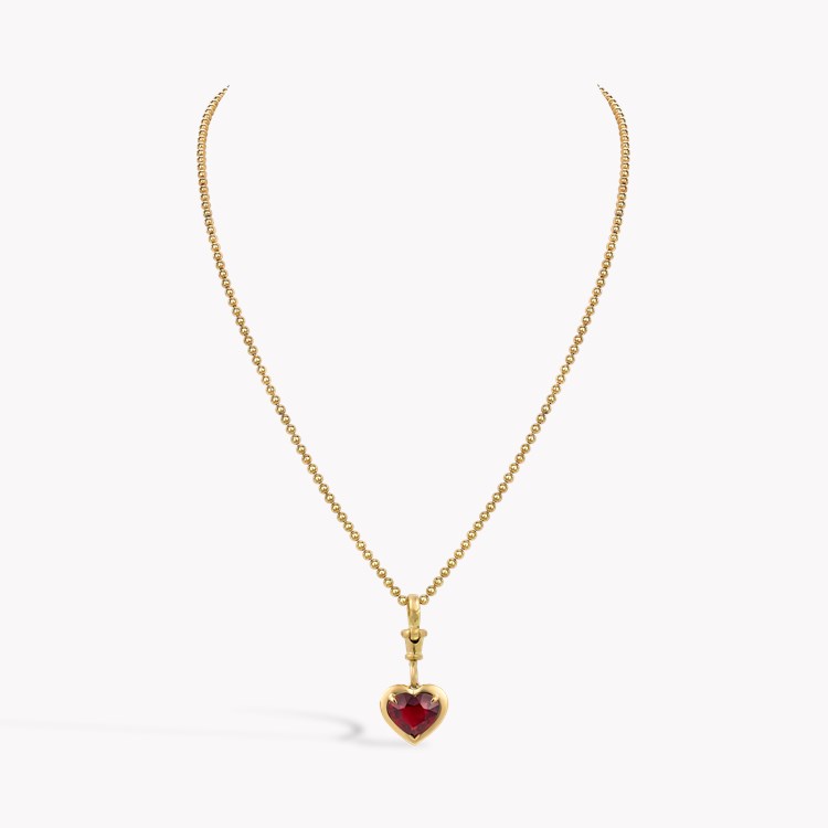 Skimming Stone 3.01ct Mozambique Ruby Pendant Heart Shape, Claw Set_3