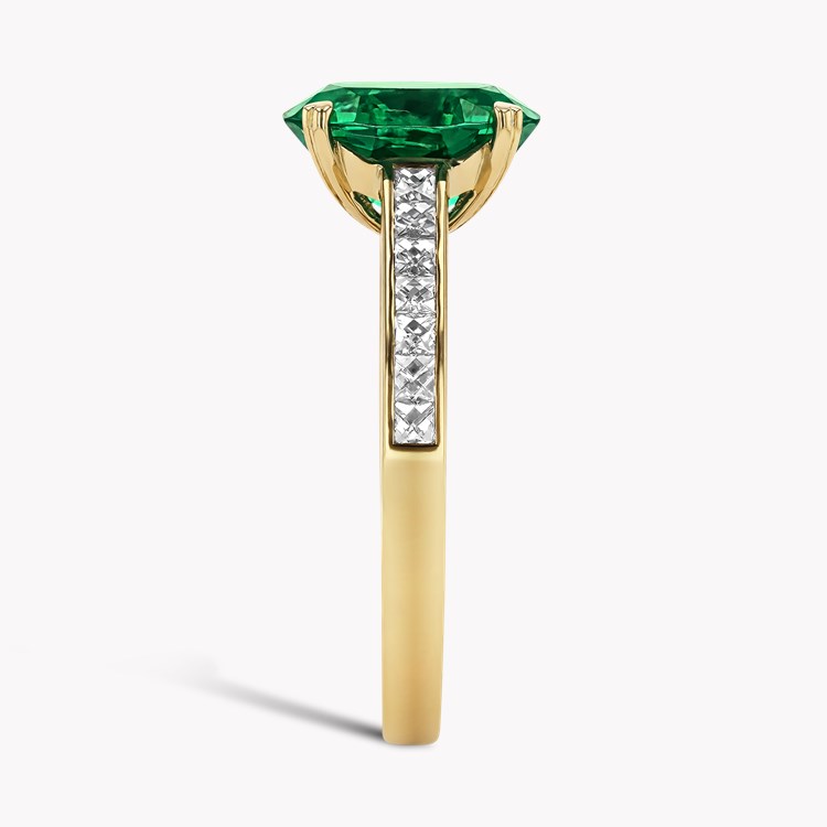 Gatsby 2.33ct Emerald and Diamond Solitaire Ring Oval Cut, Claw Set_4