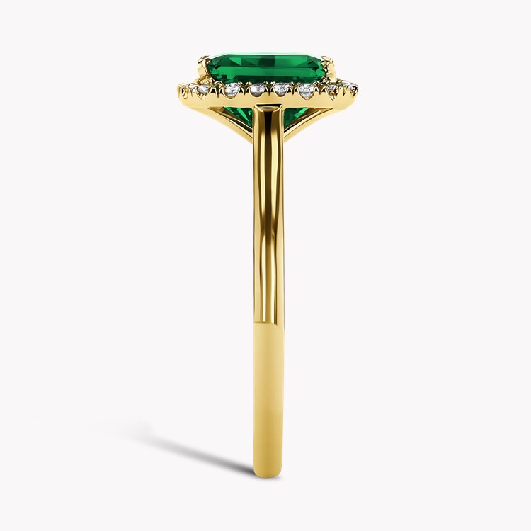 Emerald Cut 1.63ct Colombian Emerald and Diamond Cluster Ring Emerald Cut, Claw Set_4