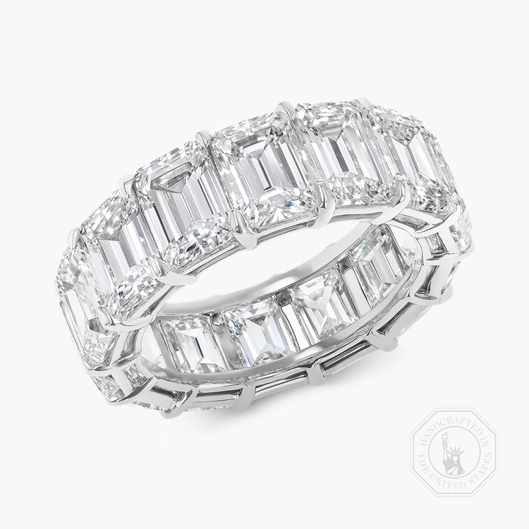 Emerald Cut 14.33cts Diamond Full Eternity Ring Emerald Cut, Claw Set_1