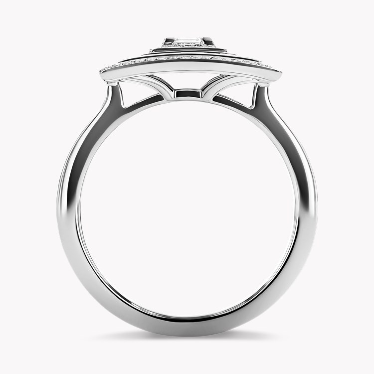 Carre cut Diamond Ripple Ring Carre Cut. Four Claw Set_3