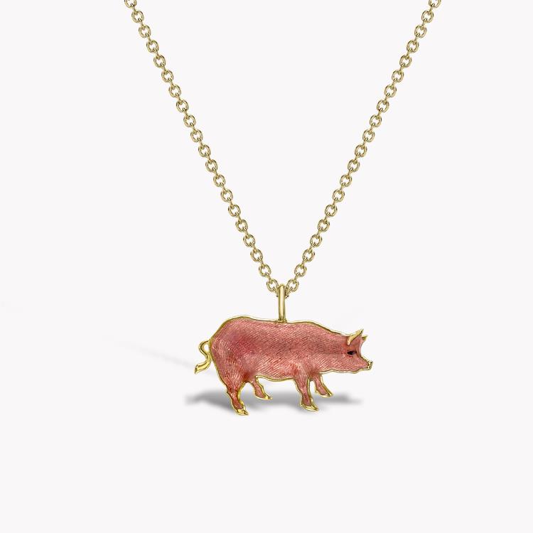 Zodiac Pig Pendant in 18ct Yellow Gold