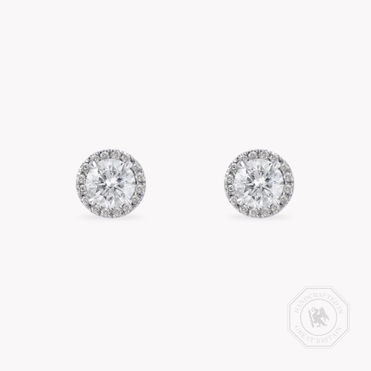 Brilliant Diamond Stud Earrings Cluster Earrings with Diamond Halo_1