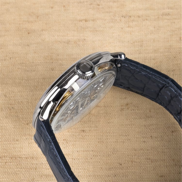 Lederer Central Impulse Chronometer 44mm, Rhodium Dial, Baton Numerals_5