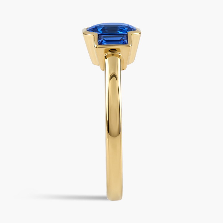 Kingdom 6.22ct Sapphire Three Stone Ring Octagonal Cut, Rubover Set_4