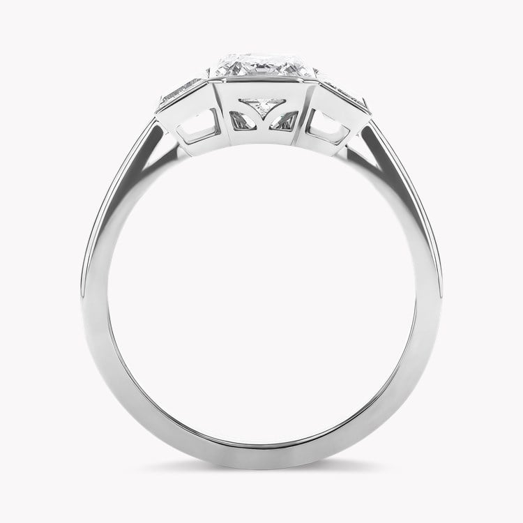 Kingdom 2.71ct Diamond Three Stone Ring Emerald Cut, Rubover Set_3